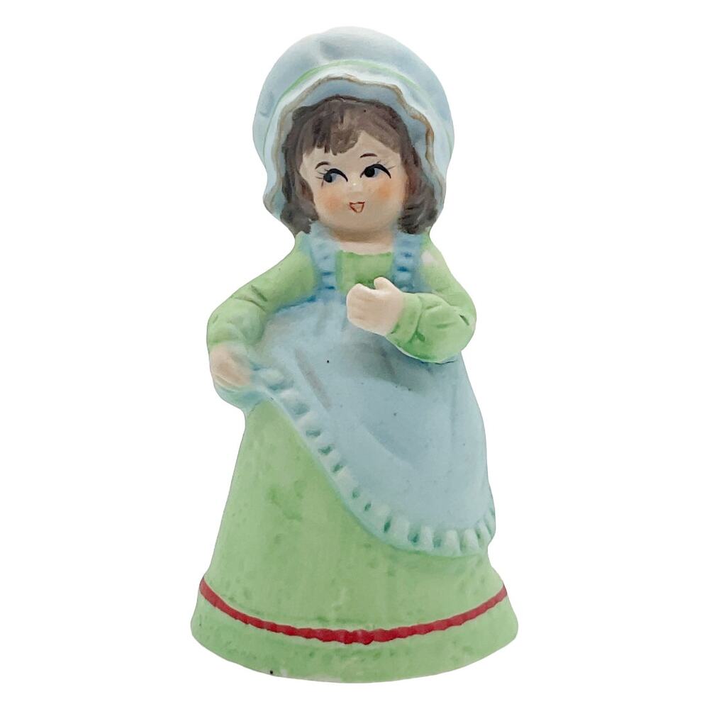 1978 Jasco Adorabelles Girl Bisque Porcelain Bell Taiwan 4.5in Vintage